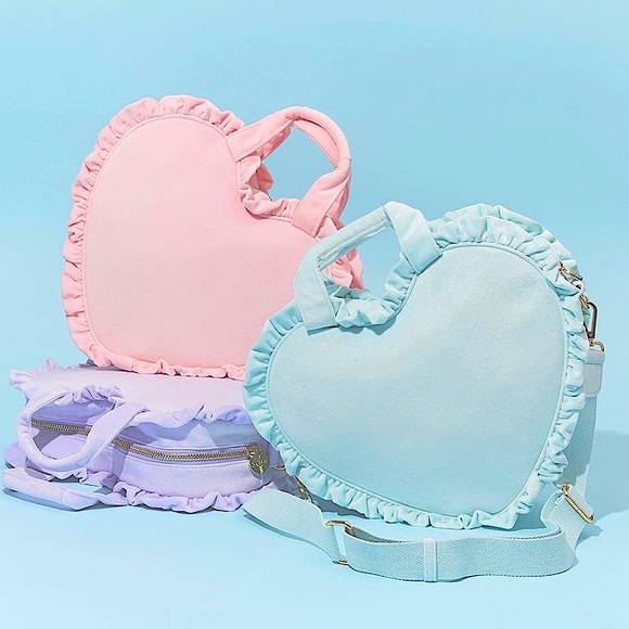 Feminine Stoney Clover Lane Velvet Mini Heart Tote - Picture 3 of 6